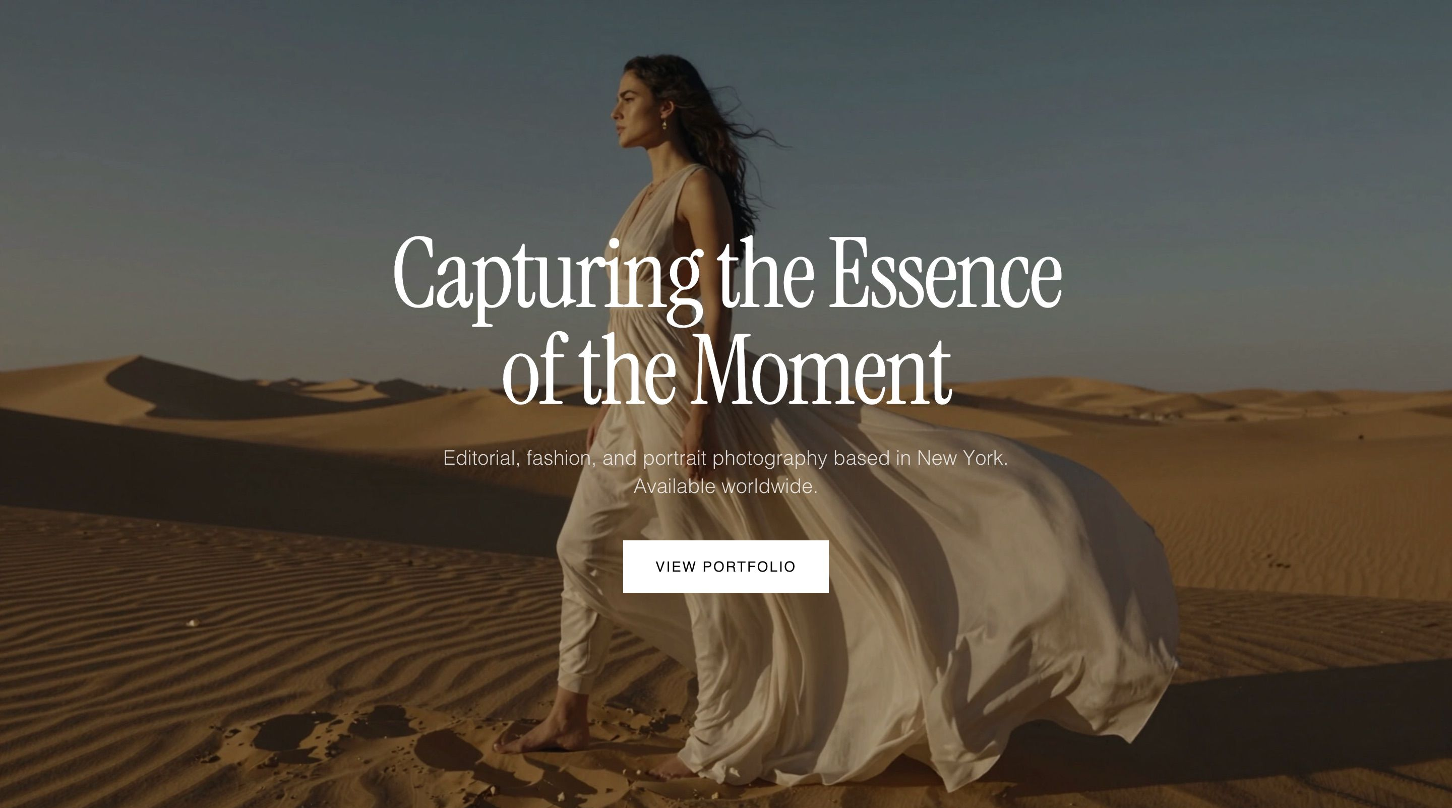 Photography portfolio website built with Wegic AI builder featuring full-bleed images