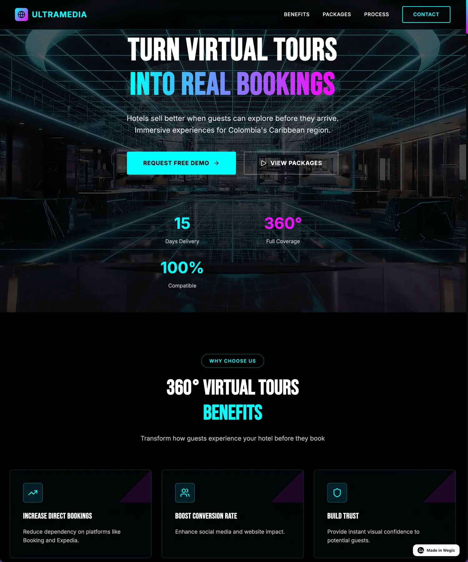 neon futuristic hotel business website template web preview screenshot
