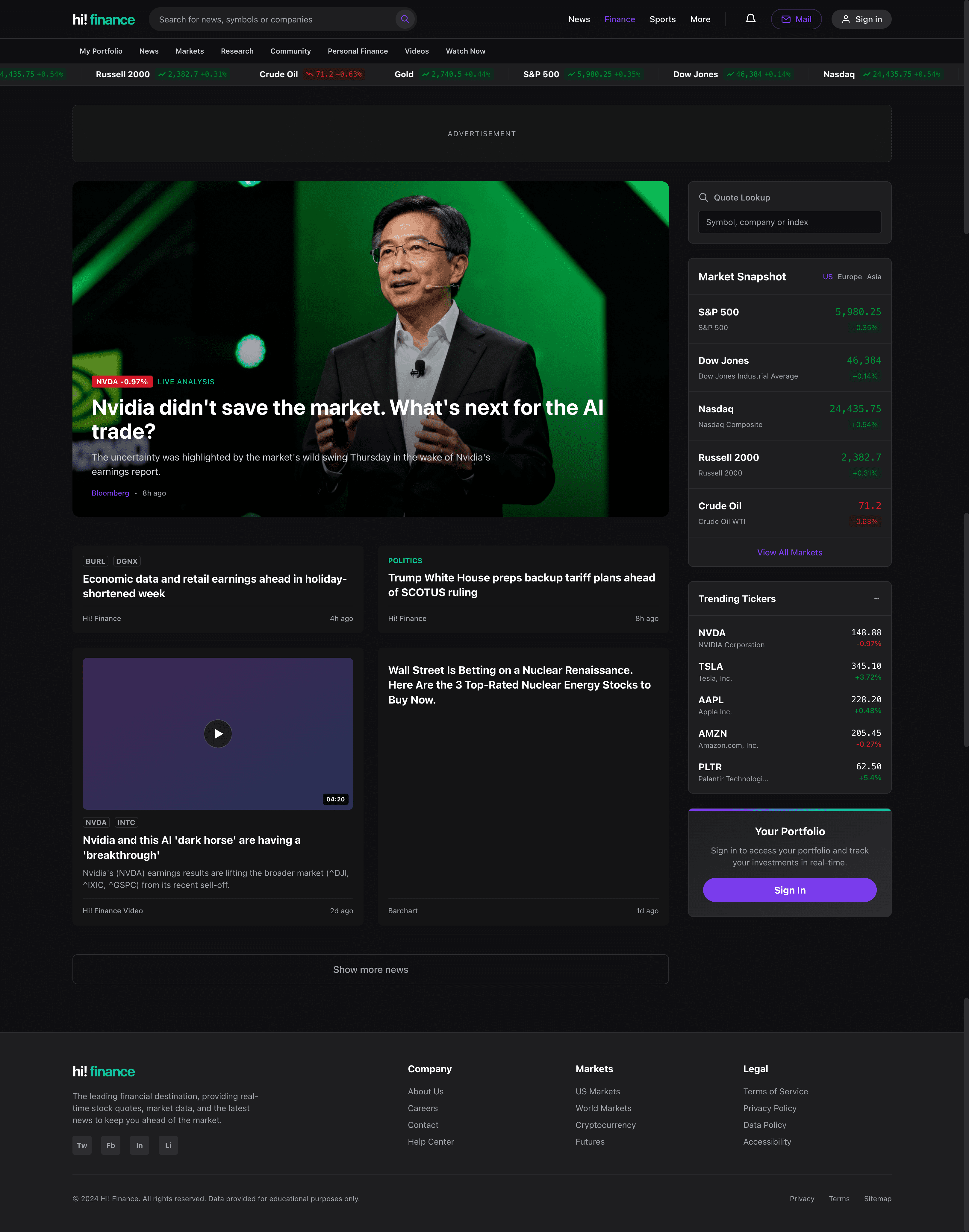 charcoal market insight platform website template web preview screenshot