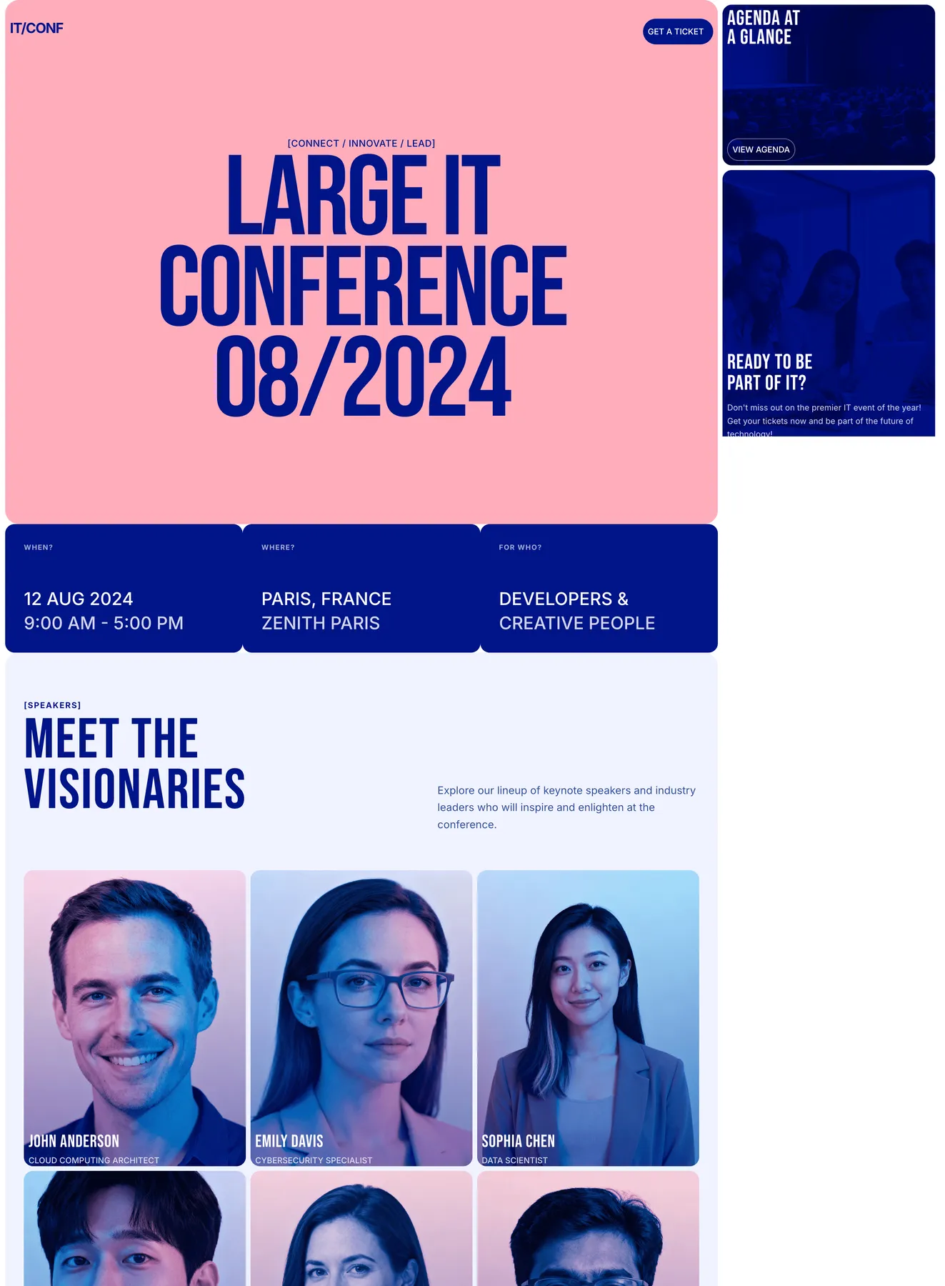 cobalt data it tech conference website template web preview screenshot